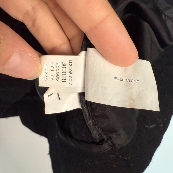 Gap Womens Y2K Wool Blend Coat Size Medium Black Preppy Winter Short Button - Picture 6 of 7